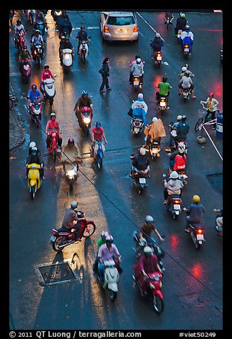 Traffic at night seen from above. Ho Chi Minh City, Vietnam (color)