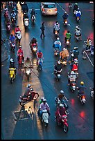 Traffic at night seen from above. Ho Chi Minh City, Vietnam ( color)