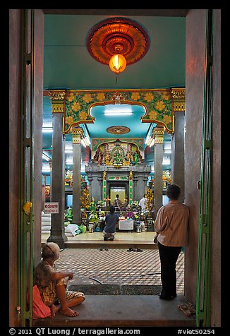 Mariamman Hindu Temple from entrance gate. Ho Chi Minh City, Vietnam (color)