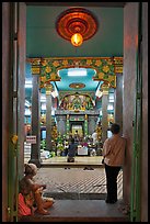 Mariamman Hindu Temple from entrance gate. Ho Chi Minh City, Vietnam (color)