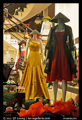 Fashion inspired by traditional dress. Ho Chi Minh City, Vietnam (color)