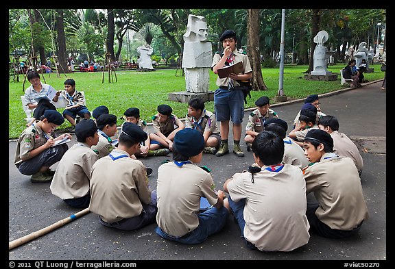 Boy Scouts, Cong Vien Van Hoa Park. Ho Chi Minh City, Vietnam (color)