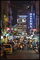 Shopping streetat night. Ho Chi Minh City, Vietnam