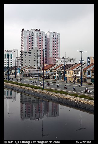 Newly developped banks of the Saigon Arroyau. Cholon, Ho Chi Minh City, Vietnam