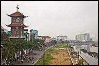Church on the banks of the Saigon Arroyau. Cholon, Ho Chi Minh City, Vietnam ( color)