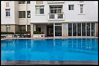 Swimming pool in appartnment complex, Phu My Hung, district 7. Ho Chi Minh City, Vietnam