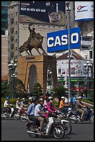 Le Loi statue on traffic circle. Ho Chi Minh City, Vietnam ( color)