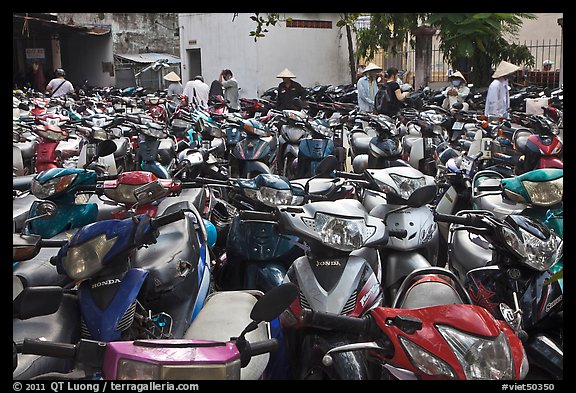 Motorcycle parking area. Ho Chi Minh City, Vietnam (color)