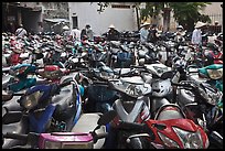 Motorcycle parking area. Ho Chi Minh City, Vietnam (color)