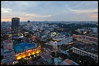 Elevated city view at dusk from Sheraton. Ho Chi Minh City, Vietnam