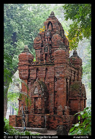 Small-scale model of Cham tower, Tao Dan Park. Ho Chi Minh City, Vietnam (color)