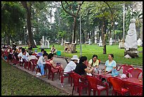 Outdoor refreshments served in front of sculpture garden, Cong Vien Van Hoa Park. Ho Chi Minh City, Vietnam