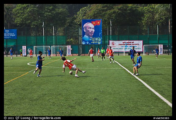 Soccer match, Cong Vien Van Hoa Park. Ho Chi Minh City, Vietnam (color)