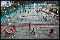 Stadium with girls team athetics, Cong Vien Van Hoa Park. Ho Chi Minh City, Vietnam (color)