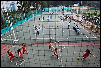 Stadium with girls team athetics, Cong Vien Van Hoa Park. Ho Chi Minh City, Vietnam ( color)