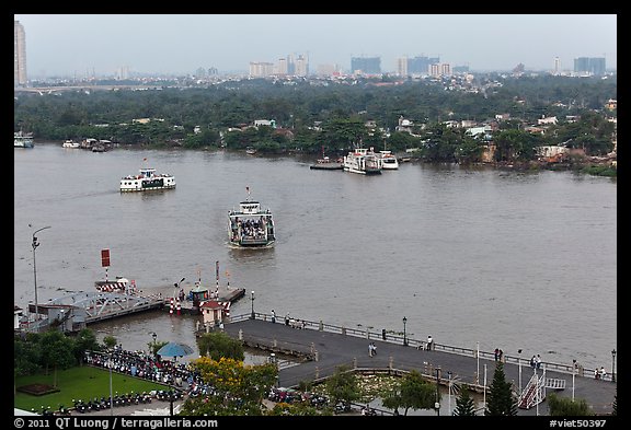 Ferry crossing the Saigon River. Ho Chi Minh City, Vietnam