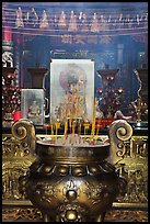 Urn and incense, Ha Chuong Hoi Quan Pagoda. Cholon, District 5, Ho Chi Minh City, Vietnam (color)