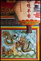 Lantern and ceramic dragon, Ha Chuong Hoi Quan Pagoda. Cholon, District 5, Ho Chi Minh City, Vietnam