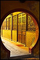 Circular door, Ha Chuong Hoi Quan Pagoda. Cholon, District 5, Ho Chi Minh City, Vietnam