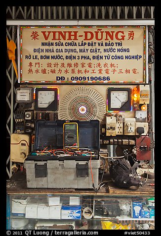 Electric repair store. Cholon, Ho Chi Minh City, Vietnam (color)