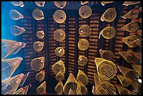 Incense coils and roof from below, Thien Hau Pagoda. Cholon, District 5, Ho Chi Minh City, Vietnam ( color)