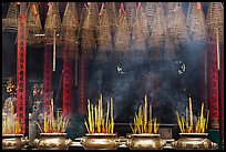 Urns, incense coils, and incense smoke, Thien Hau Pagoda. Cholon, District 5, Ho Chi Minh City, Vietnam ( color)