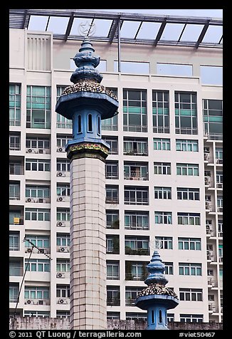 Minaret, Cholon Mosque. Cholon, District 5, Ho Chi Minh City, Vietnam (color)