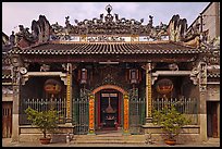 Facade, Thien Hau Pagoda, district 5. Cholon, District 5, Ho Chi Minh City, Vietnam (color)