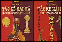 Close-up of Gekko Hippocampus liquor used in traditional medicine. Cholon, Ho Chi Minh City, Vietnam