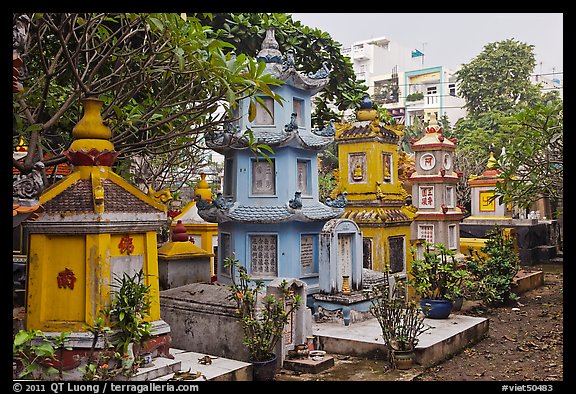 Cemetery, Giac Lam Pagoda, Tan Binh District. Ho Chi Minh City, Vietnam (color)