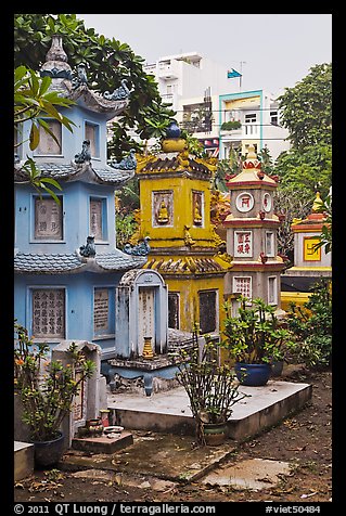 Tombs, Giac Lam Pagoda, Tan Binh District. Ho Chi Minh City, Vietnam (color)