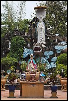 Statues and fountain, Giac Lam Pagoda, Tan Binh District. Ho Chi Minh City, Vietnam ( color)