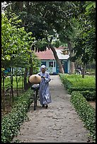 Nun, Giac Lam Pagoda, Tan Binh District. Ho Chi Minh City, Vietnam (color)