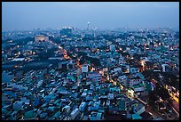 View of Cholon, from above at dusk. Cholon, Ho Chi Minh City, Vietnam