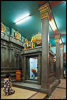 Worshipping inside Mariamman Hindu Temple. Ho Chi Minh City, Vietnam