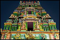 Tower at night, Mariamman Hindu Temple. Ho Chi Minh City, Vietnam