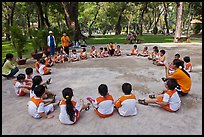 Uniformed schoolchildren, Cong Vien Van Hoa Park. Ho Chi Minh City, Vietnam (color)