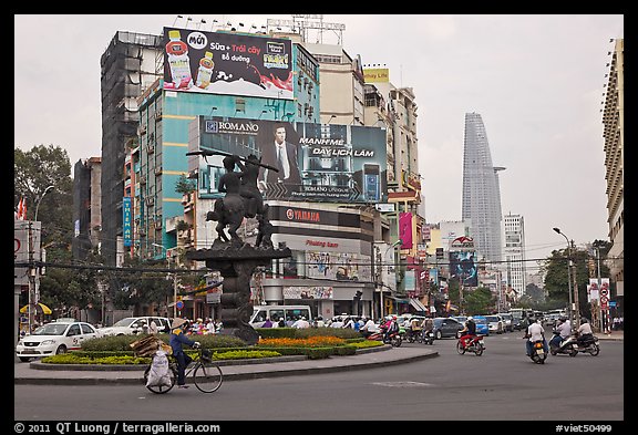 Traffic circle. Ho Chi Minh City, Vietnam (color)