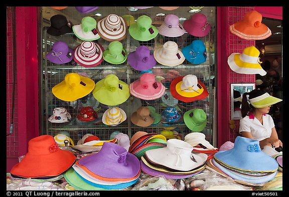 Store selling hats. Ho Chi Minh City, Vietnam (color)