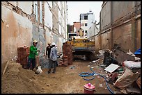 Buiding in construction in narrow space. Ho Chi Minh City, Vietnam