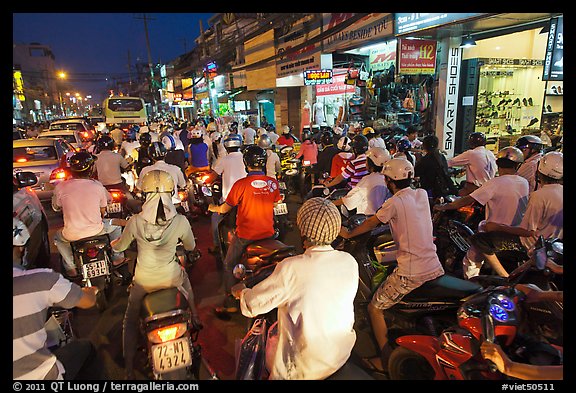 Traffic jam at rush hour. Ho Chi Minh City, Vietnam