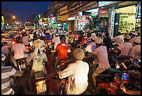 Traffic jam at rush hour. Ho Chi Minh City, Vietnam (color)