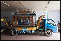 Funeral truck, Saigon Caodai temple, district 5. Ho Chi Minh City, Vietnam ( color)