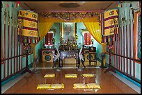 Prayer room, Saigon Caodai temple, district 5. Ho Chi Minh City, Vietnam