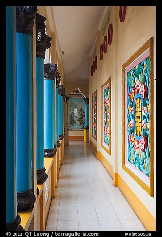 Gallery, Saigon Caodai temple, district 5. Ho Chi Minh City, Vietnam (color)