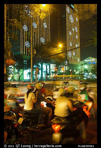Traffic outside of shopping mall. Ho Chi Minh City, Vietnam (color)