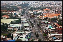 Aerial view of street and houses. Ho Chi Minh City, Vietnam