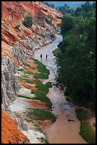 Fairy Stream and two hikers from above. Mui Ne, Vietnam ( color)