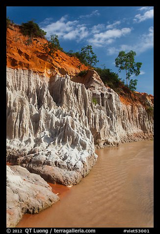 Colorful rock and sand formations above Fairy Stream. Mui Ne, Vietnam (color)