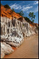 Colorful rock and sand formations above Fairy Stream. Mui Ne, Vietnam ( color)